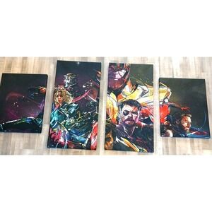Lot Marvel Avengers Wall Art Wrapped Canvas 4 Print 28x14 Home Bedroom Decor